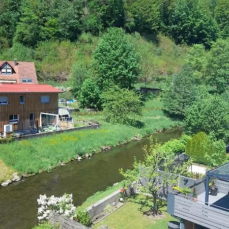 Ferienwohnung am Enzufer mit Balkon in Bad Wildbad im Schwarzwald Exterior foto